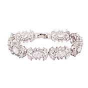 Platinum Chapeamento moda liga com bracelete de cristal / Cubic Zirconia da Mulher