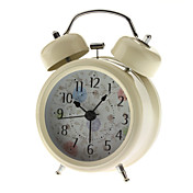 Chrysanthemum Pattern Twin Bells Desktop Alarm Clock (1xAA)