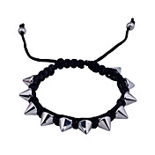 Iron Rivets Braided Rope Adjustable Bracelet(Assorted Colors)