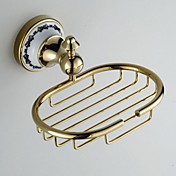 Ceramic Wall Mount Golden Ti-PVD Soap Basket Holders