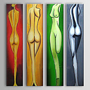 Dipinti a mano olio People Pittura Nudo Set di 4 1302-PE0209