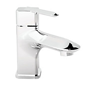 Chrome Finish Single Handle Centerset Contemporary Bathroom Sink Faucet