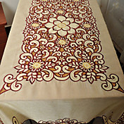 Classic organza Polyester Red Floral Table Cloths