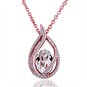 Oro 18K Chic La Plata Collar Mujeres de Cristal