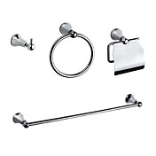 Contemporary Style Chrome Finish Brass Bathroom Accessory Sets