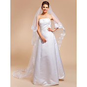 Enstrengede Cathedral Wedding Veil med blonder Applique Edge