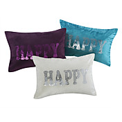 Conjunto de 3 Contemporânea Embellished fronha de algodão / poliéster decorativa