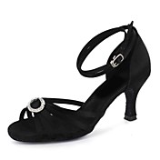 Customized Satin Ankle Strap With Rhinestone/Buckle Latin / Ballroom Women's Dance Shoes