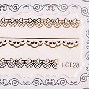 6PCS Nail Art Lace Transparent Nail Stickers No.9 Multi-Styles