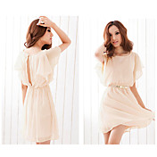Women's Back Cutout Chiffon Dress