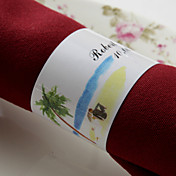 Personalisierte Paper Napkin Ring - Beach Wedding (Set von 50)