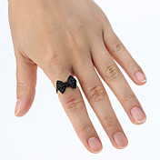 Retro Black Broca Anel Bow