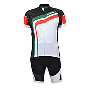 Kooplus 100% Polyester Short Sleeve Quick Dry Mens Cycling Suits(Black And White)