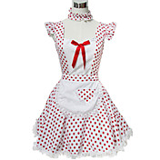 Polka Dots Sleeveless Short Red Cotton Sweet Lolita Dress