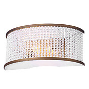 40W Elegant Crystal Beaded Wall Light with Semi-Cylinder Fabric Shade