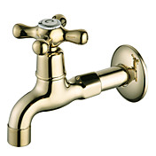 Ti-PVD Finish Wall-Mount Antique Style Brass Bathroom Sink Faucets (Washing Machine Faucets)