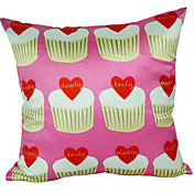 Clássico-de-rosa de poliéster Cupcake fronha decorativa