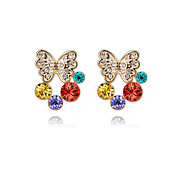Fabulous Butterfly 18K Gold Plated High Quality Alloy and Crystal Earring(More Colors)