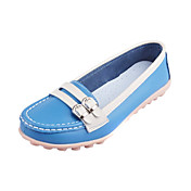 Stylish Leather Flat Heel Loafers & Slip-ons With Buckle Honeymoon Shoes (More Colors)
