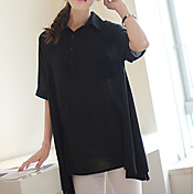 Women's Oversized Shirt with Pocket and Button Detail
