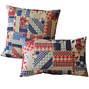 Conjunto de 2 Modern Patchwork fronha de algodão / linho decorativa