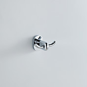 Contemporary Style Chrome Finish Wall Mounted Brass Double Robe Hooks