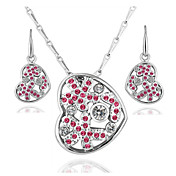 Unique 18K Plated With Crystal Women's Jewelry Set Including Necklace,Earrings