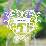 Diseño Corazón Place Tarjeta Para Galss Vino (Set de 12)