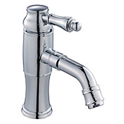 Centerset Contemporary Style Chrome Finish Brass Bathroom Sink Faucet