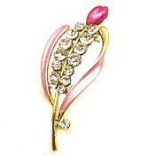 Diamond-Studded Broche floral de la Mujer (color al azar)