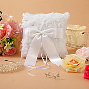 Classic Themed White Lace satijn Met Strass Ring Kussen