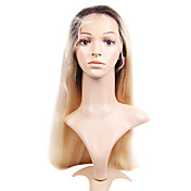 Silk Top 100% Indian Remy Hair 24 Inch Blonded Silky Straight Two Tones Full Lace Wig