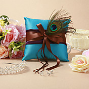 Boda Almohada del anillo de Niza Con Peacock Feahter