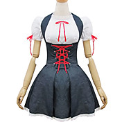 Short Sleeve Short Ink Blue Cotton School Lolita Dress