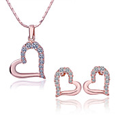18K mit Strass Damenschmuck Plated Set einschließlich Halskette, Ohrringe (mehr Farben)