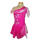 Dumb Light Spandex Elasticated Ｎet Silk Chiffon Figure Skating Clothing Rose