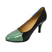 Cuero tacón de aguja talón bombas a mano con pintura de Fiesta / noche Shoes