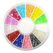 200PCS 6-Color 3D Plastic Half Ball Nail Decorations