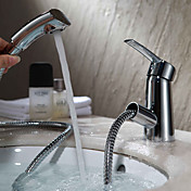 Contemporary Chrome Finish Pull-out One Handle Kitchen Faucet
