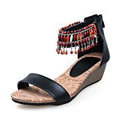 Leather Wedge Heel Sandals With Beading Party / Evening Shoes (More Colors)