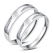Shining 925 Sterling Sølv Cubic Zirconia par Ringe