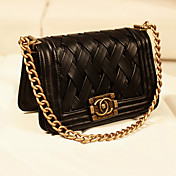 Women's Black Fashion Euramerican Woven Crossbody