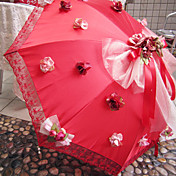 Fiore Rosso e Nylon impermeabile Bow Sweet Lolita Umbrella
