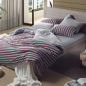 4pcs emily Streifen Baumwolle Jersey Bettbezug Set