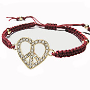 Women's Diamond Heart Rope Alloy Bracelet
