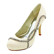 Satin Stiletto Heel Pumps With Rhinestone Wedding Shoes (More Colors)