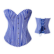 Blauwe Strepen Satijn Casual Lolita Bustier Corset