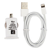 Tiny KFZ-Ladekabel mit 100cm Blitz-Kabel für iPhone 5, iPod (DC12-24V, 1A)