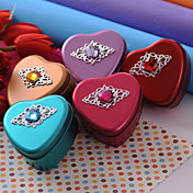 Nice Heart Shaped Metal Favor Tin - Set of 6 (More Colors)