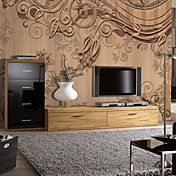 Romantische Bruin Bloemen Botanische Mural